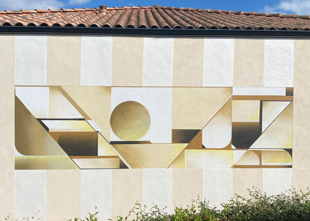 Peinture sur la façade d’une maison d’habitation dans le village de Saint-Loup-Cammas