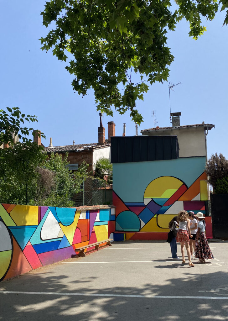 Peinture sur mur et ateliers graffiti - Ecole Claude Nougaro - Toulouse